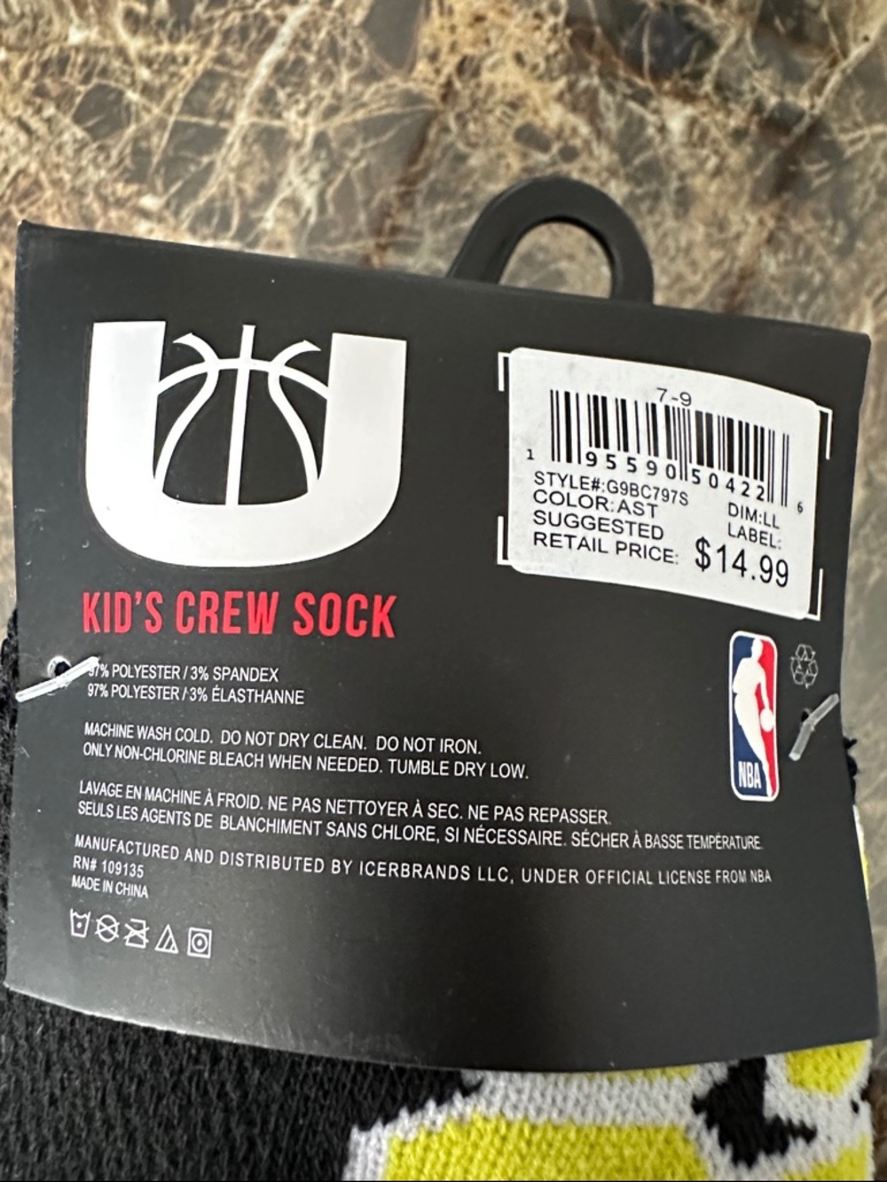 3 Pairs NBA Los Angeles Lakers Purple and Yellow Kids Crew Socks - Team Logo - Picture 5 of 7